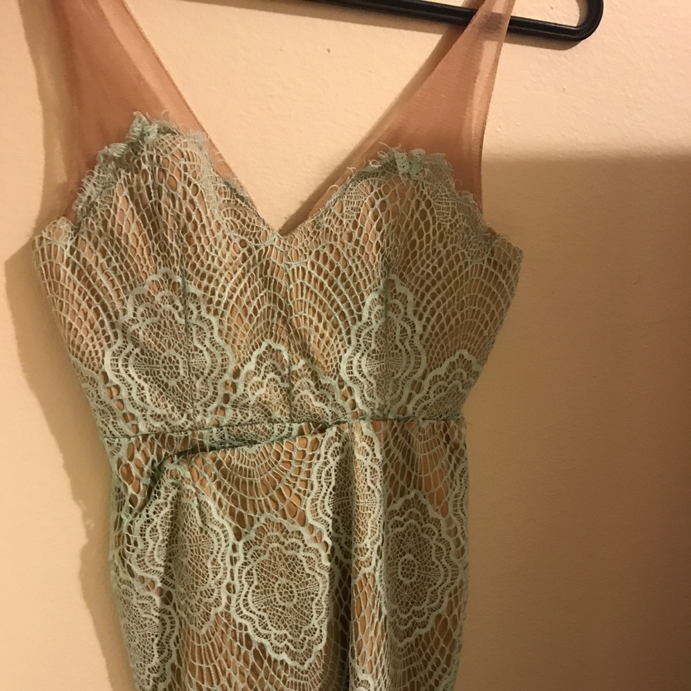 Fancy aqua tight dress by Lulus